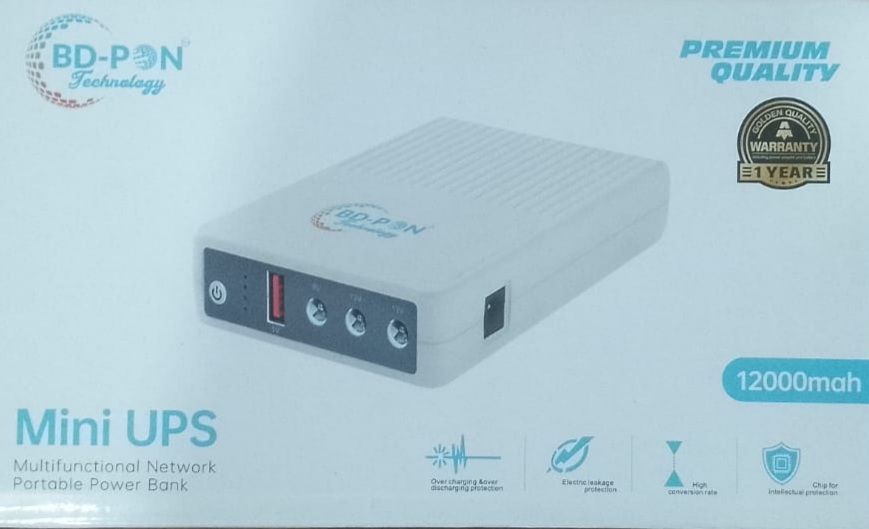BD-PON Mini UPS 12000mAh (5V/9V/12V)