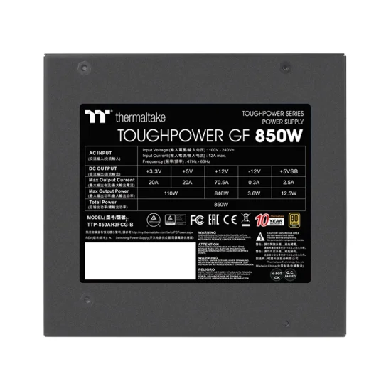 Thermaltake Toughpower GF 850W 80+ Gold Full Modular Premium Edition UK PLUG Power Supply