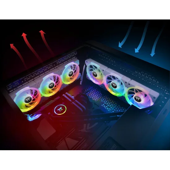 Thermaltake SWAFAN EX12 White RGB Magnetic PWM Radiator Fan TT Premium Edition (3-Fan Pack)