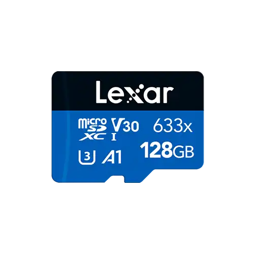 Lexar High-Performance 633x 128GB MicroSDXC UHS-I Memory Card with Adapter