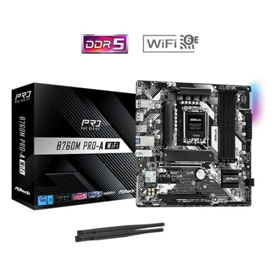 ASRock B760M Pro-A WiFi DDR5 Intel 14th Gen Micro ATX Motherboard
