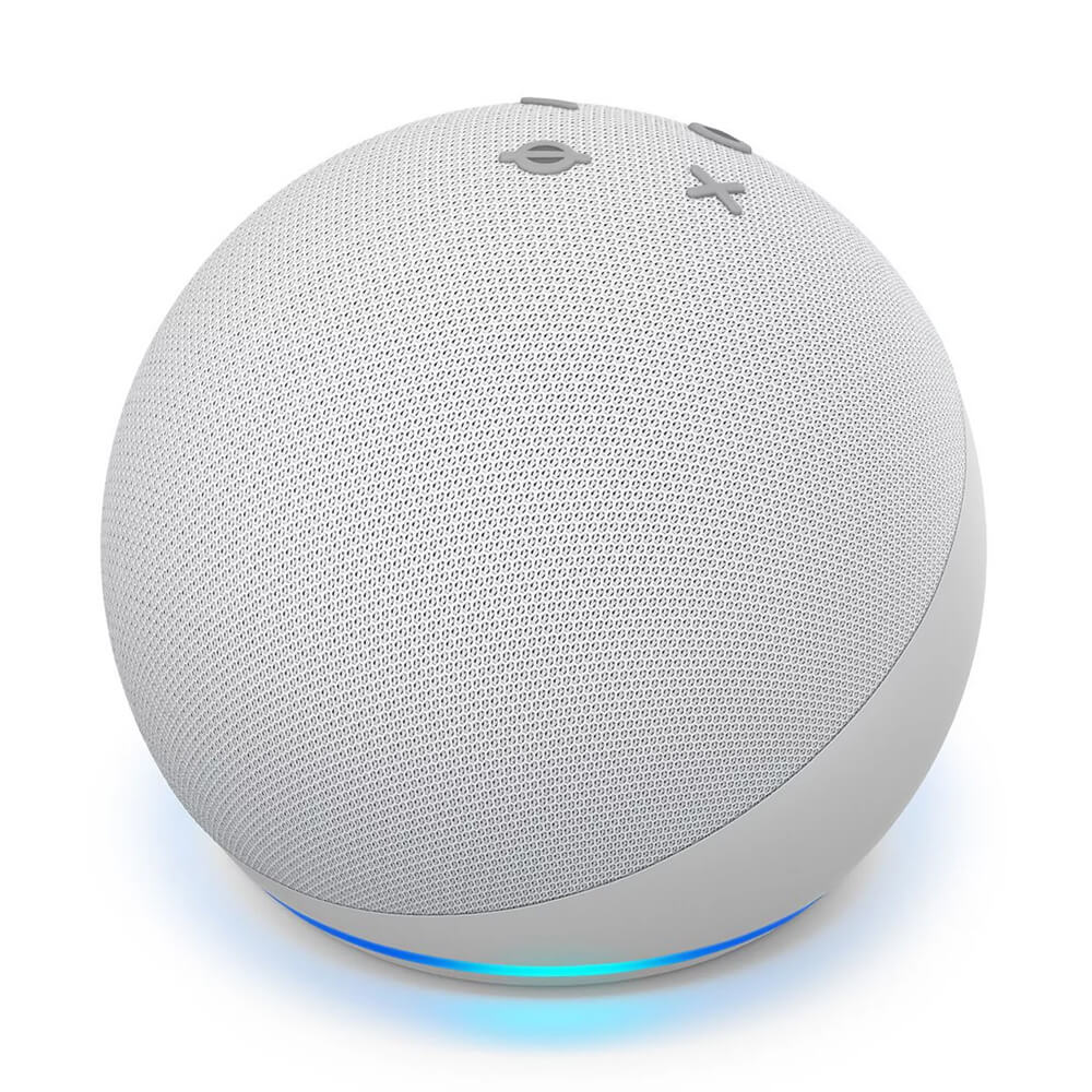 Amazon Echo Dot 4th Gen Smart speaker with clock and Alexa – Glacier White