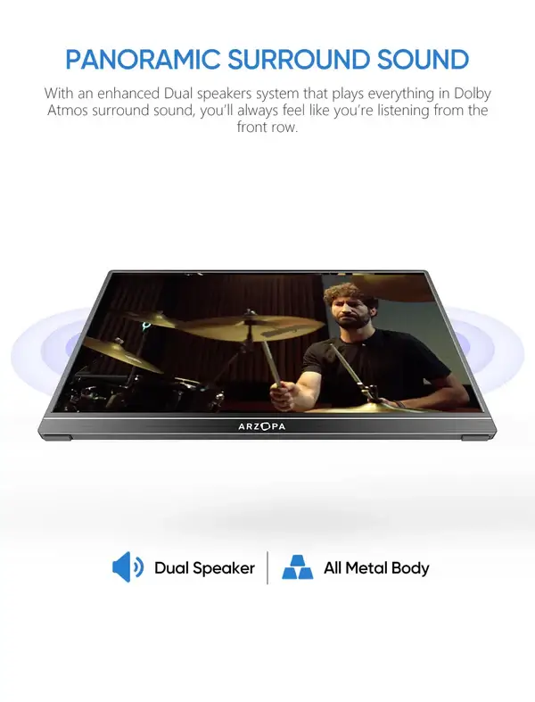 Arzopa S1 Table Portable Laptop Monitor | 15.6” FHD 1080P