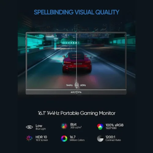 ARZOPA Z1FC 16.1” 144Hz Portable Gaming Monitor