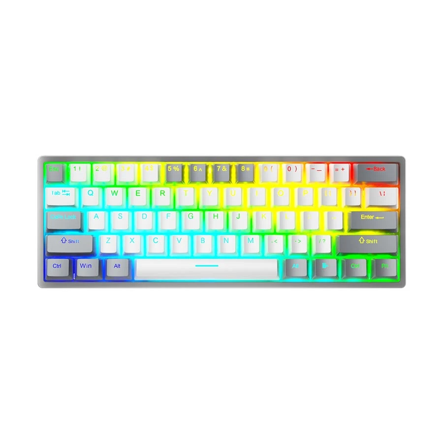 Aula F3261 RGB Hot Swap (Blue Switch) Wired Gray &amp; White Mechanical Gaming Keyboard