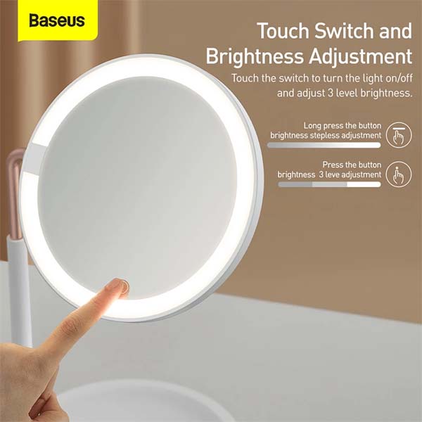 Baseus Smart Beauty Series Lighted Makeup Mirror with Adjustable Lamp Storage Box