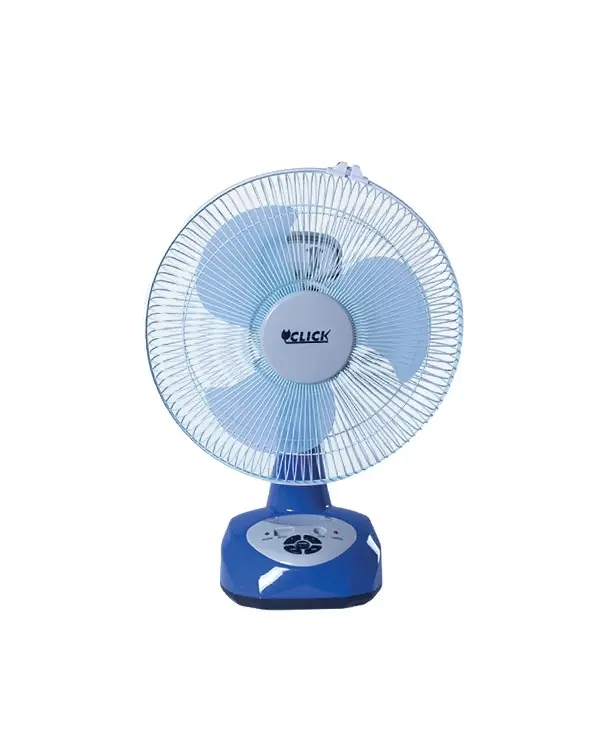 Click Rechargeable Table Fan 12" (Blue) with USB Charger