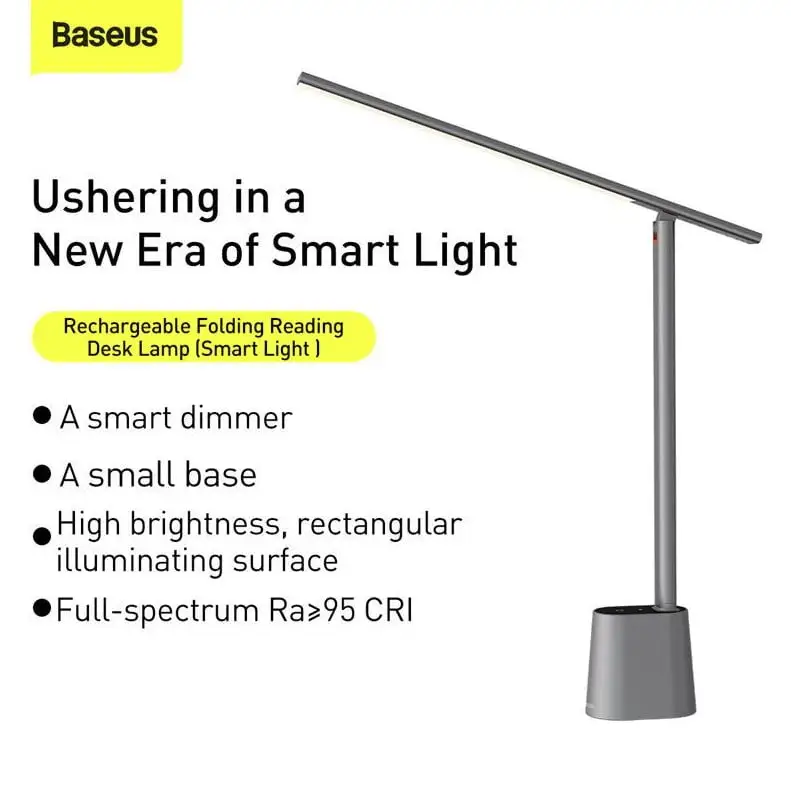 BASEUS Smart Eye Series Rechargeable Folding Reading Desk Lamp Smart Light – Dark Grey DGZG-0G