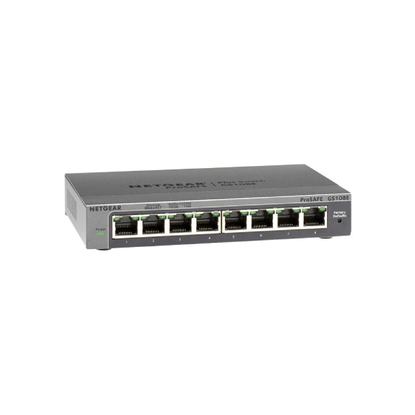 NETGEAR GS108E 8-PORT GIGABIT SMART MANAGED PLUS DESKTOP SWITCH