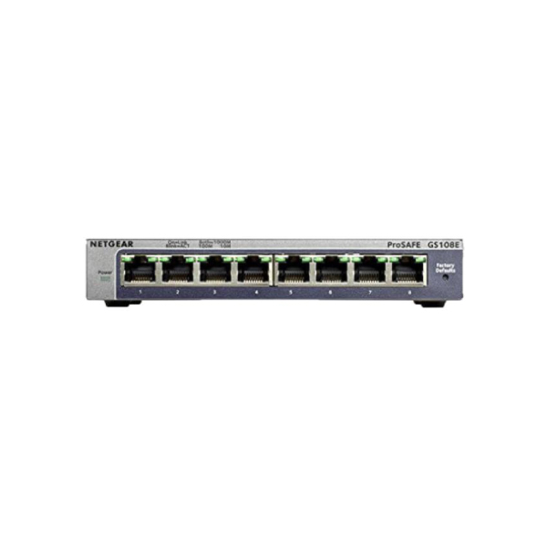 NETGEAR GS108E 8-PORT GIGABIT SMART MANAGED PLUS DESKTOP SWITCH