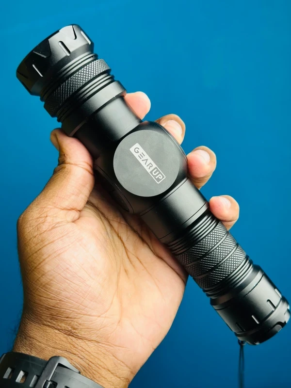 GearUP K60 Outdoor Flashlight Telescopic Zoom 10W COB+LED 800 Lumens Torchlight
