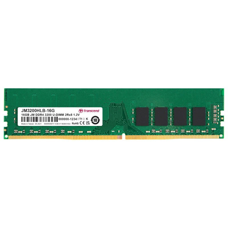 Transcend 16GB JM DDR4 3200Mhz U-DIMM 1Rx8 2Gx8 CL22 Desktop Ram