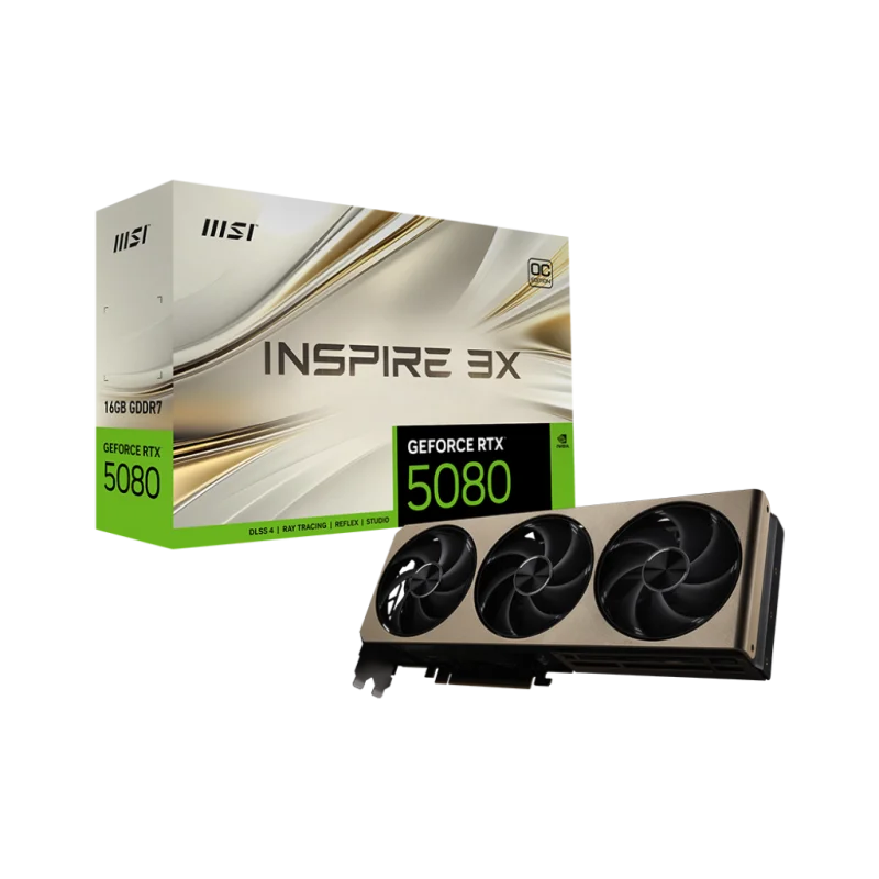 MSI GeForce RTX 5080 16G INSPIRE 3X OC 16GB GDDR7 Graphics Card