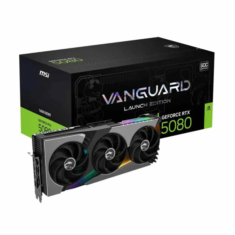 MSI GeForce RTX 5080 16G VANGUARD SOC LAUNCH EDITION 16GB GDDR7 Graphics Card
