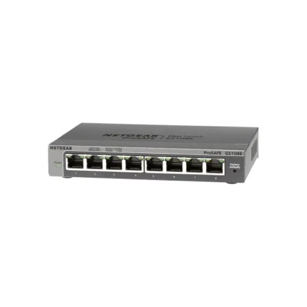 NETGEAR GS108E 8-PORT GIGABIT SMART MANAGED PLUS DESKTOP SWITCH
