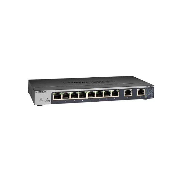NETGEAR GS110EMX 8-PORT GIGABIT COPPER + 2-PORT MULTI-GIG COPPER PLUS MANAGED DESKTOP SWITCH