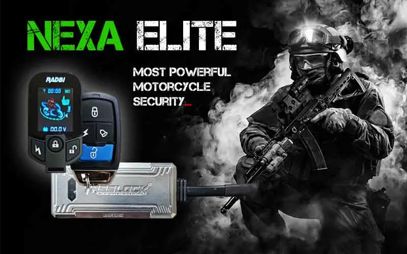 NEXA ELITE – PREMIUM MOTORCYCLE SECURITY – GPS TRACKER + TASSLOCK RADBI