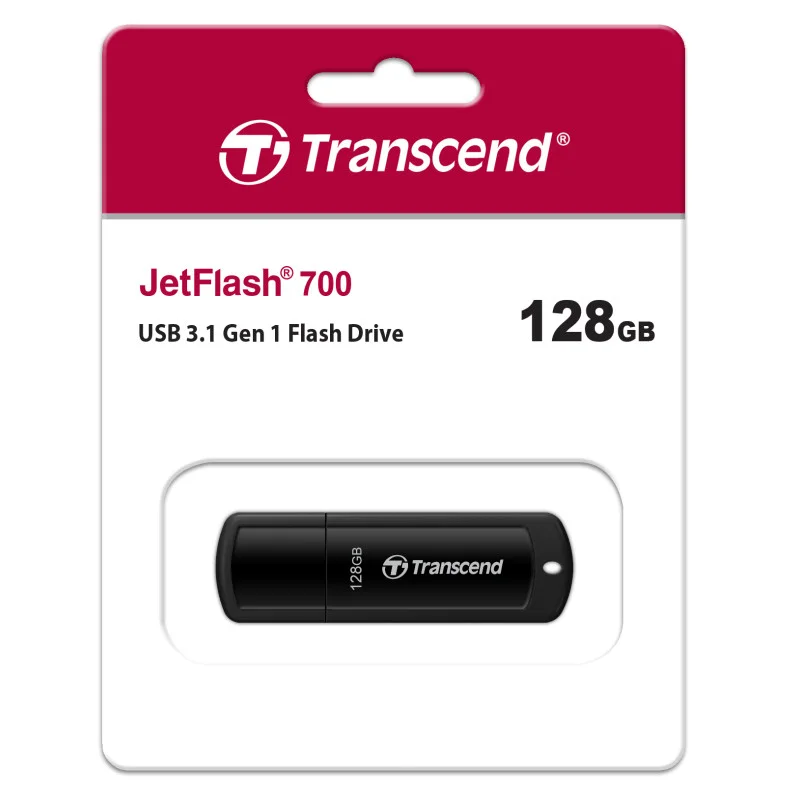 Transcend 128GB JetFlash 700 USB 3.1 Pen Drive Black
