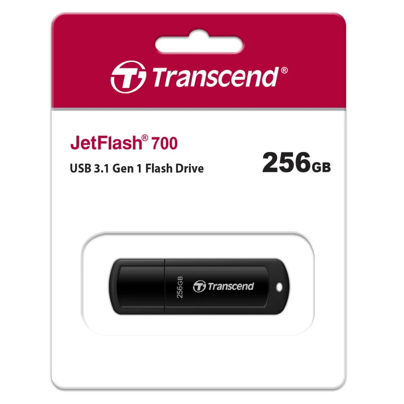 Transcend 256GB JetFlash 700 USB 3.1 Pen Drive Black