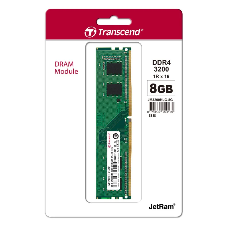 Transcend 8GB JM DDR4 3200Mhz U-DIMM 1Rx16 Desktop Ram