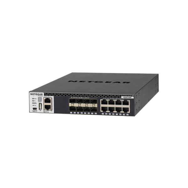 Netgear M4300-8X8F(XSM4316S) 8-Port 10G Fiber (SFP+) + 8-Port 10G Ethernet Stackable Half-Width AV Line L3 Managed Switch