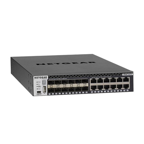NETGEAR M4300-12X12F(XSM4324S) 12-Port SFP+ + 12-Port 10G Stackable Half-Width AV Line L3 Managed Switch