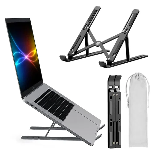 Adjustable &amp; Foldable 10" to 17.5" 6 Angles Travel Laptop Stand