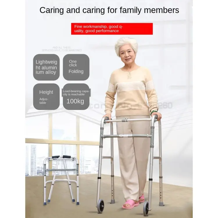Light Weight Height Adjustable Foldable Walker for old age people Patients Men Women &amp; Adults