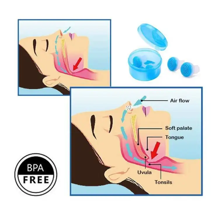 Anti Snore Devices Silicone Nose Clip Air Purifier Breathable Mini Nasal Buds Stopper 2 Pairs