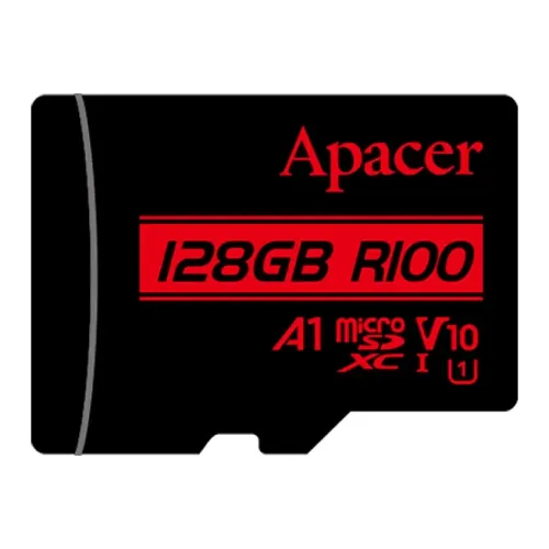 Apacer R100 MicroSDXC UHS-I U1 V10 128GB Class-10 Memory Card with Adapter