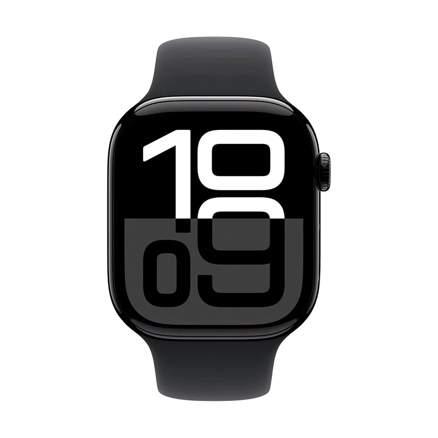 Apple Watch Series 10 46mm (GPS) Jet Black Aluminum Case with Black Sport Medium Large Band