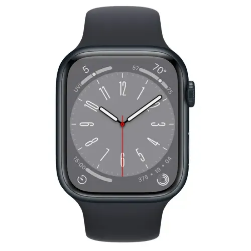 Apple Watch Series 8 45mm Midnight Aluminum Case Sport Band