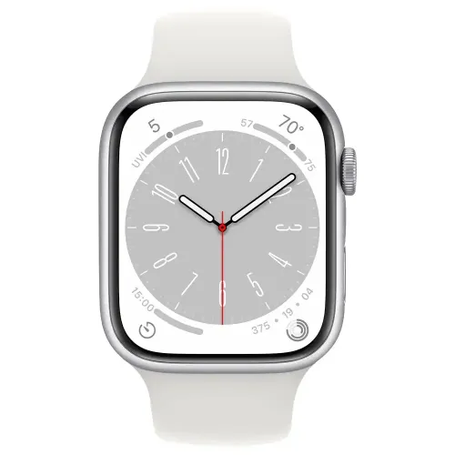 Apple Watch Series 8 GPS 45mm Silver Aluminum Case Sport Band