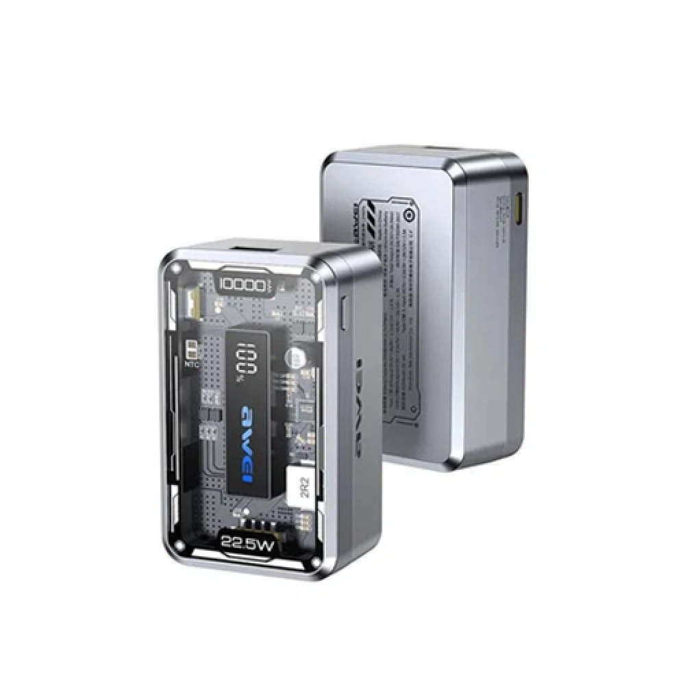 Awei P111K 10000mAh 22.5W semi-transparent Mini Power Bank