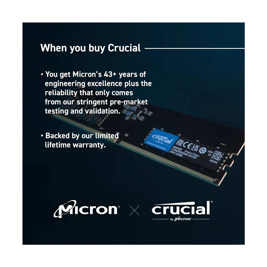 Crucial Classic 16GB DDR5 5200MHz U-DIMM Desktop RAM