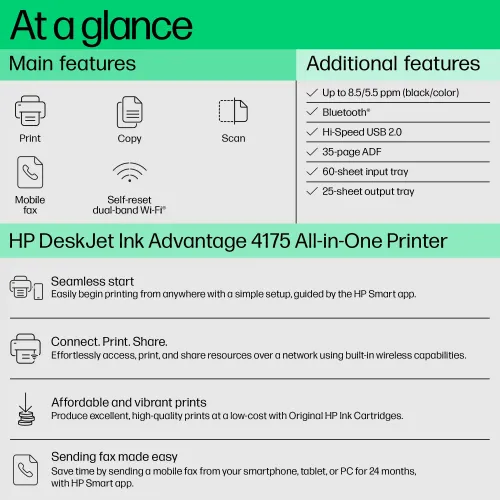 HP Ink Advantage 4175 All-in-One Printer with Automatic Document Feeder ADF