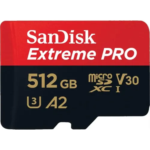 Sandisk Extreme PRO 512GB 200mbps MicroSDXC UHS-1 Memory Card With Adapter