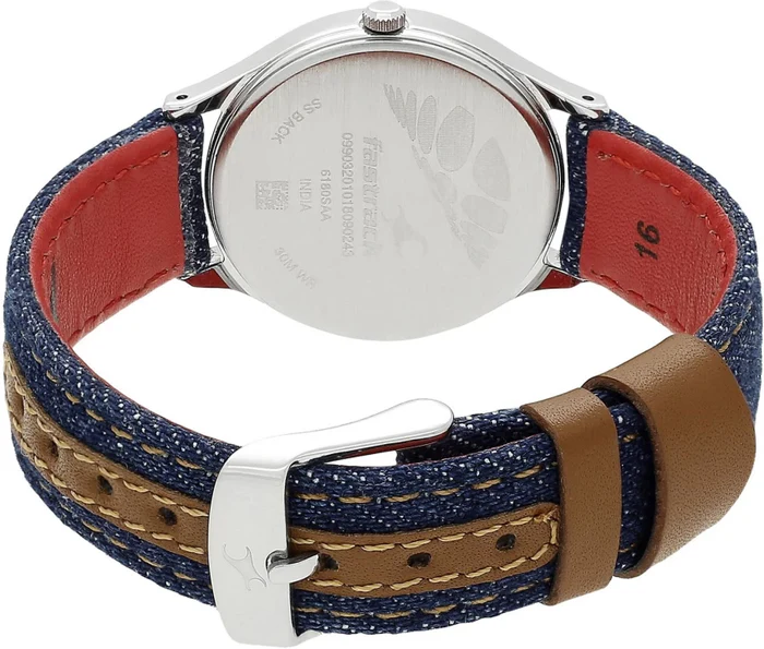 Fastrack Women Fabric Denim Analog White Dial Watch | NP6180SL01