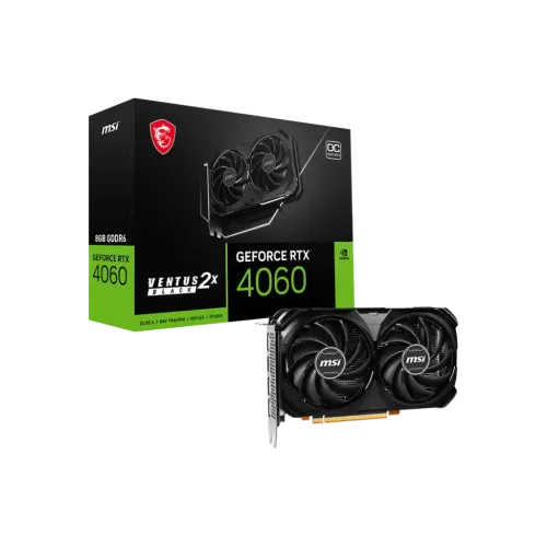 MSI GeForce RTX 4060 VENTUS 2X BLACK 8GB OC GDDR6 Graphics Card