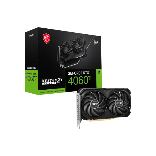 MSI GeForce RTX 4060 Ti 8G VENTUS 2X BLACK E1 OC 8GB GDDR6 Graphics Card
