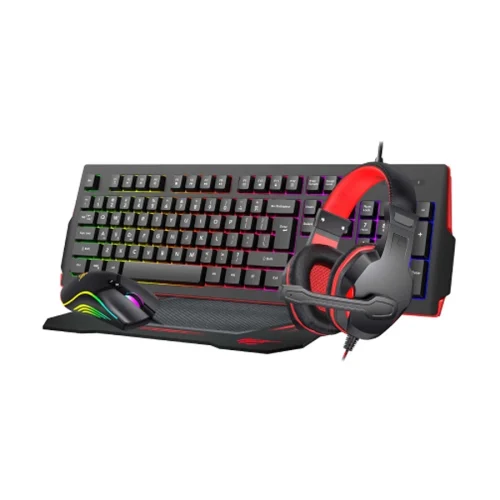 Havit Gamenote KB868CM Backlit Wired Black Gaming Keyboard, Headphone, Mouse &amp; Mouse Pad Combo