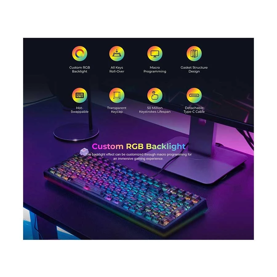 Havit Gamenote KB875L RGB Black Wired Mechanical Gaming Keyboard