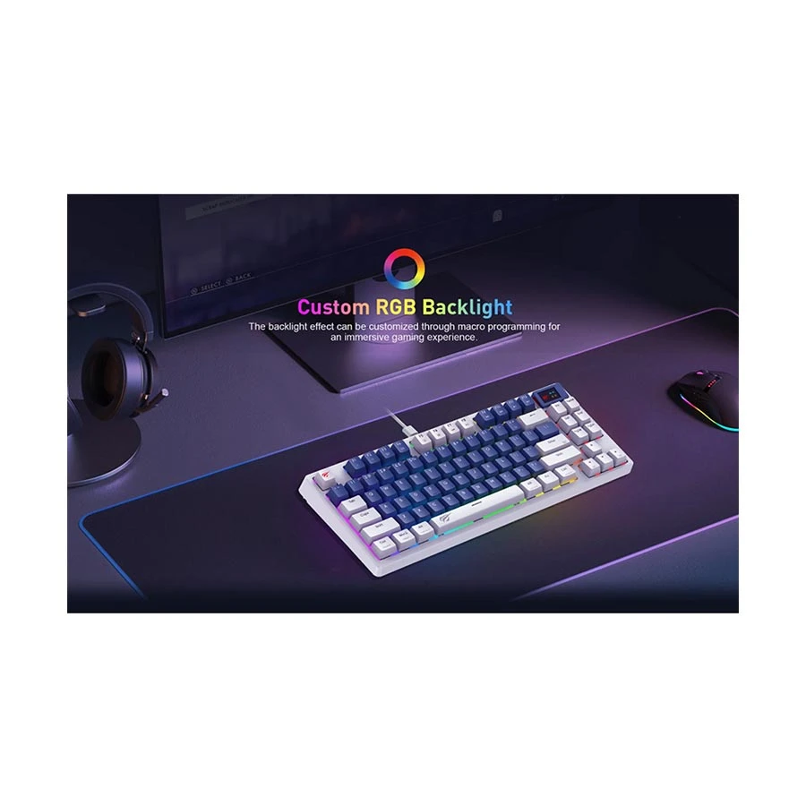 Havit Gamenote KB884L (Red Switch) RGB Wired White-Blue Gaming Keyboard