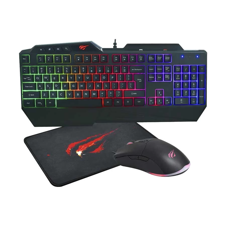 Havit KB889CM Rainbow Wired Black Gaming Keyboard, Mouse &amp; Mouse Pad Combo