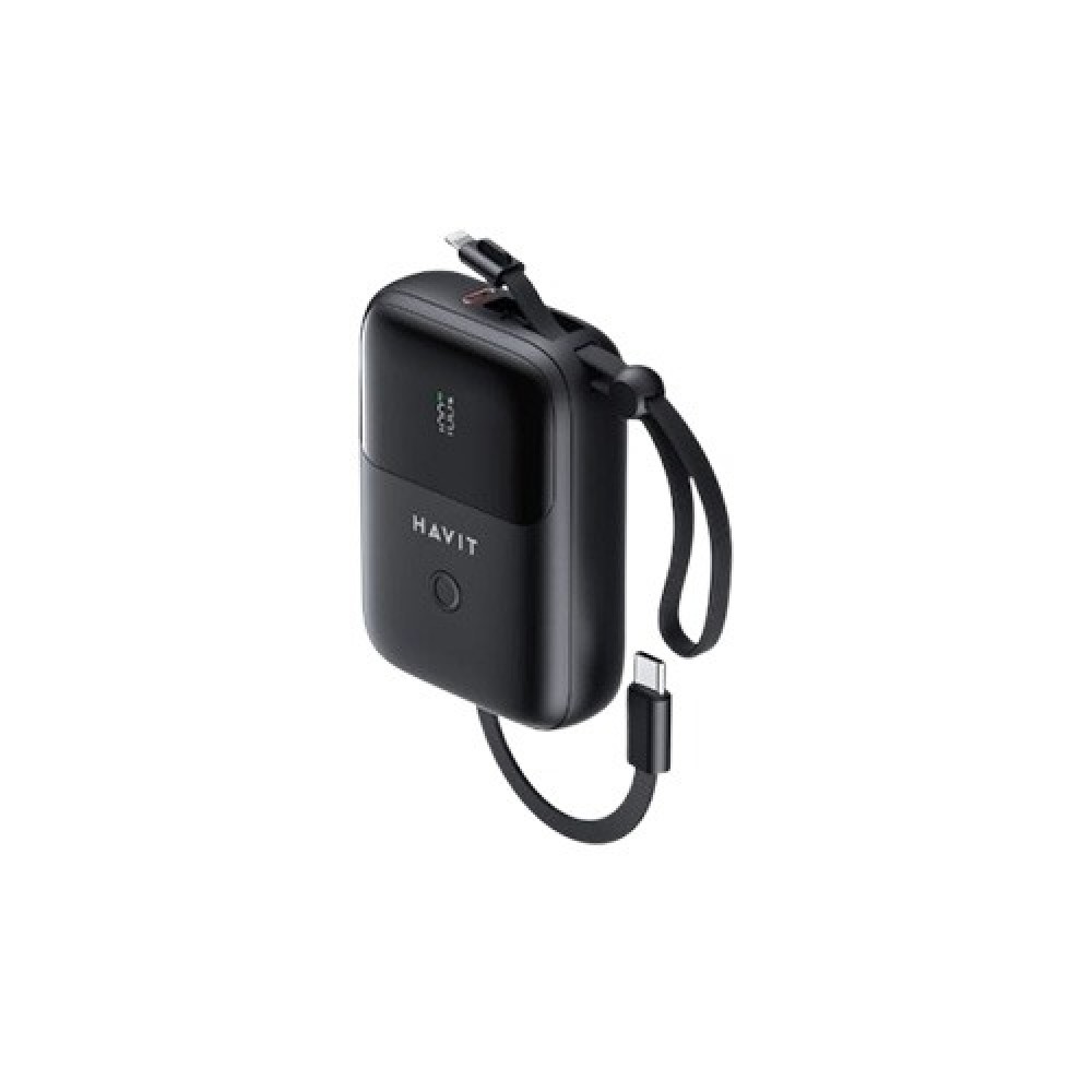 Havit PB5215 USB-C 10000mah Digital Display Power Bank With Lightning Cable
