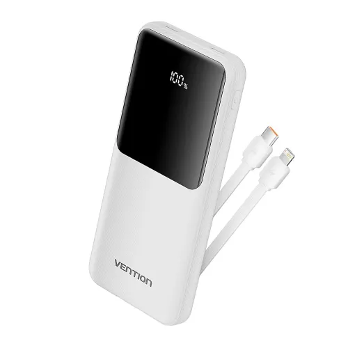 VENTION I13WB-V2 10000mAh 22.5W Power Bank With Built-in Type-C &amp; IP Cable