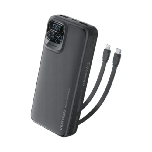 Vention I15BB-V2 20000mAh 22.5W Power Bank With Built-in Type-C &amp; IP Cable