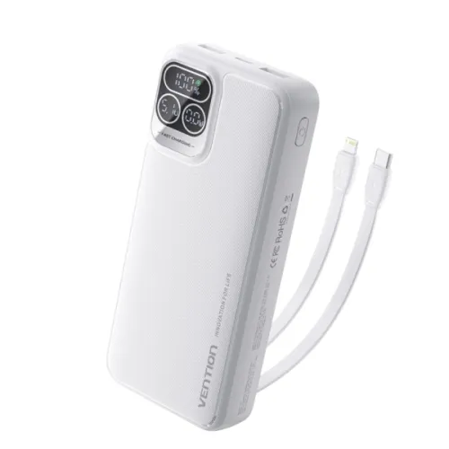 Vention I15WB-V2 20000mAh 22.5W Power Bank With Built-in Type-C &amp; IP Cable