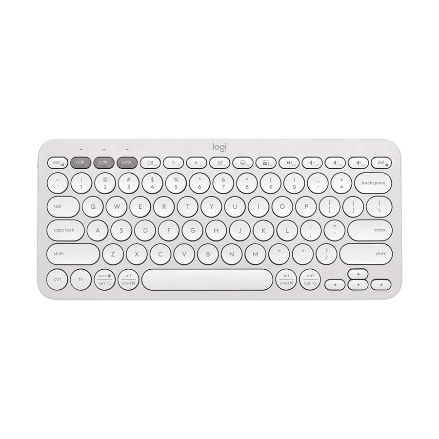 Logitech Pebble Keys 2 K380S Bluetooth Multi Device Tonal White Keyboard