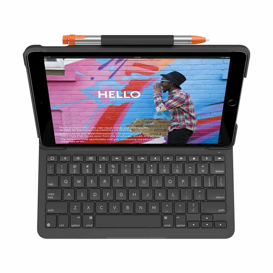 Logitech Slim Folio Graphite Bluetooth Keyboard with Case for iPad